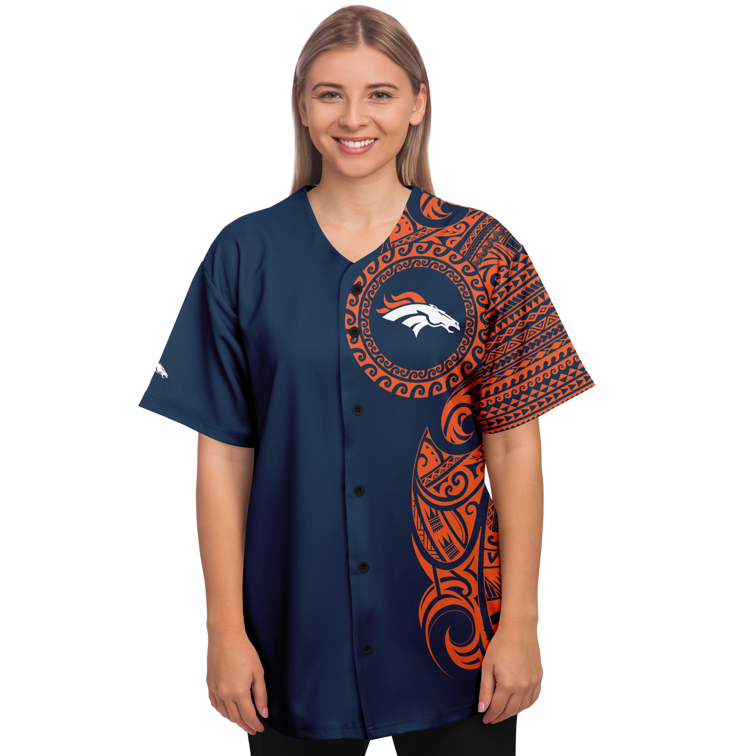 Denver Broncos NFL Jersey – Polynesian Design Blue – Anehana