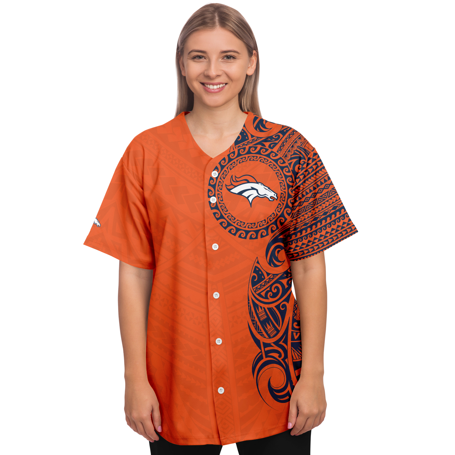 Denver Broncos NFL Jersey – Polynesian Design Orange – Anehana