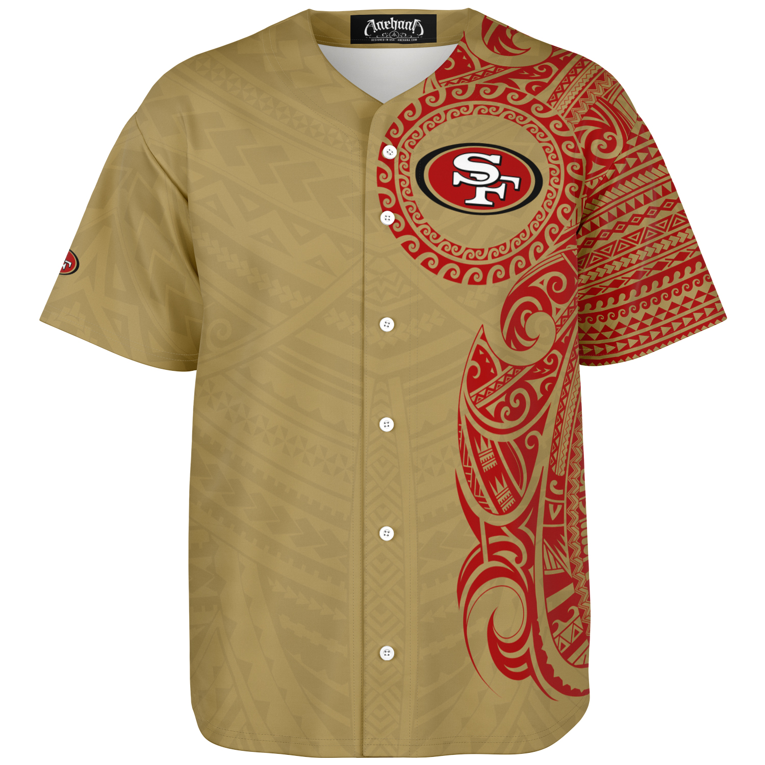 San Francisco 49ers NFL Jersey – Polynesian Design Gold – Anehana