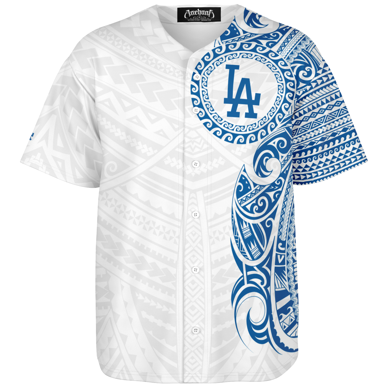 Los Angeles Dodgers MLB Jersey – Polynesian White – Anehana