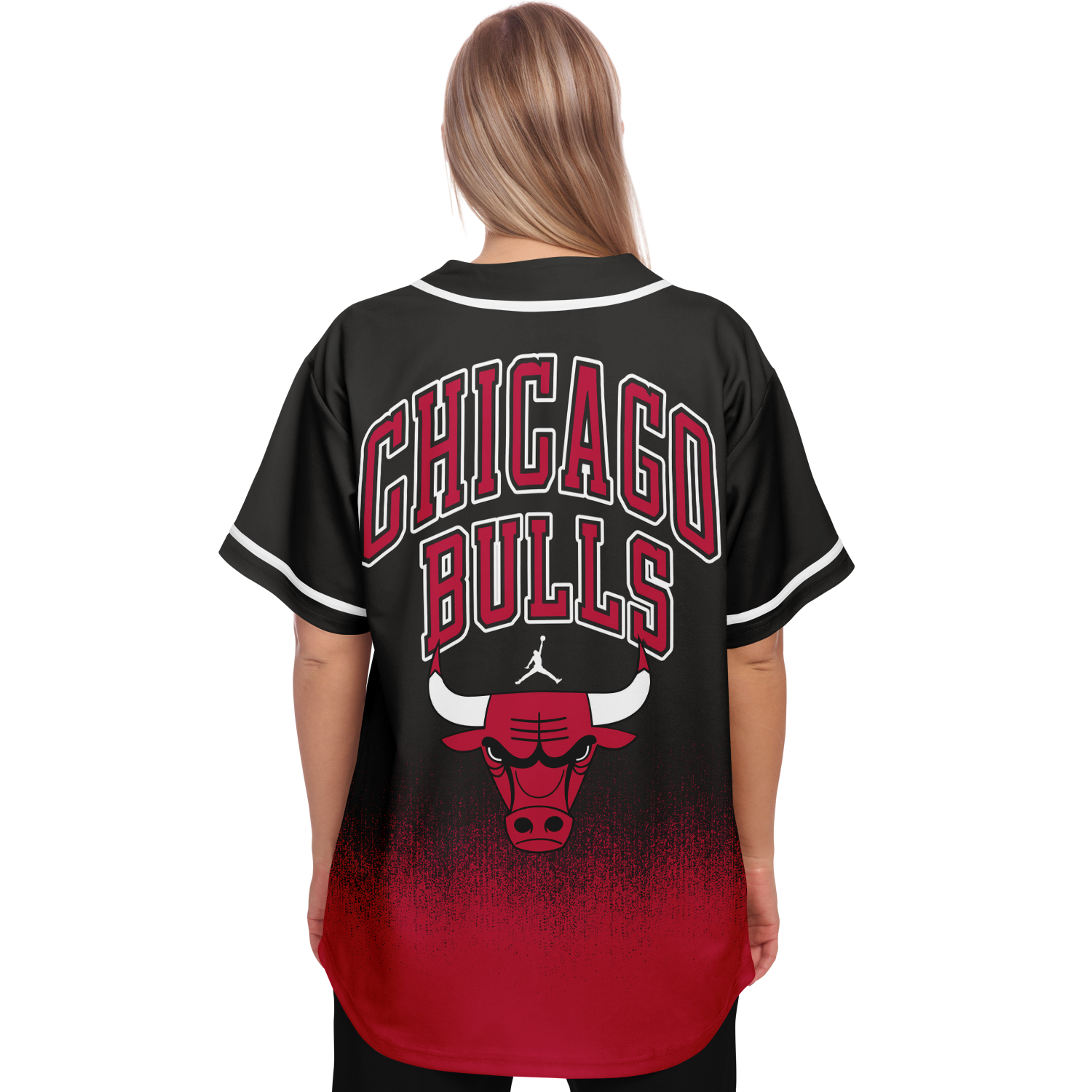 Chicago Bulls Womens NBA Short Sleeve Biblend Jersey V-neck 
