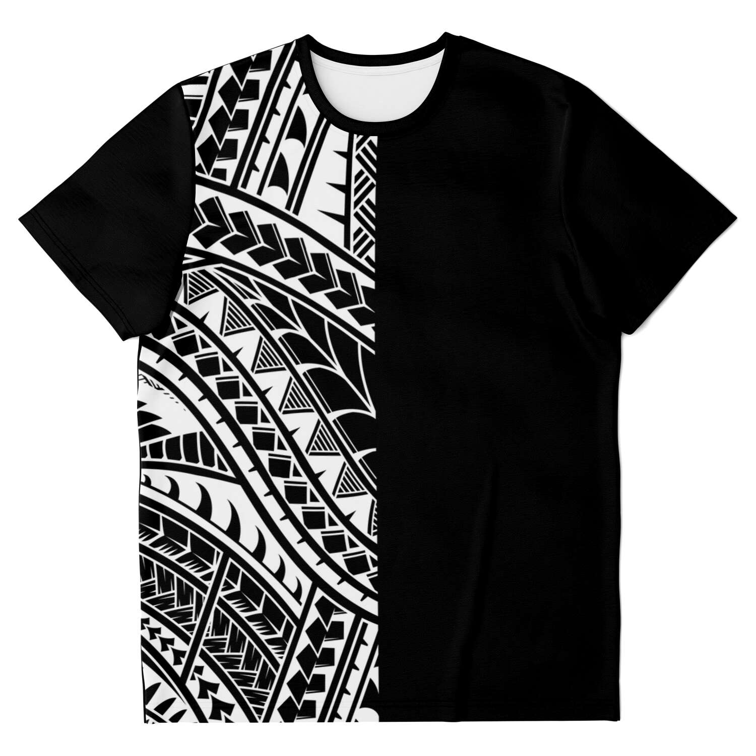 Polynesian Tattoo Half Black White Design #1 T-Shirt – Anehana